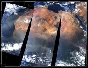NASA's Earth monitoring satellites greatly assist with tracking and predicting major climate events, such as this dust storm blowing across Northern Africa. (2)