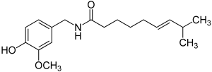 Chemical formula for capsaicin