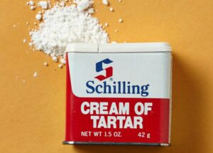 A container of cream of tartar.